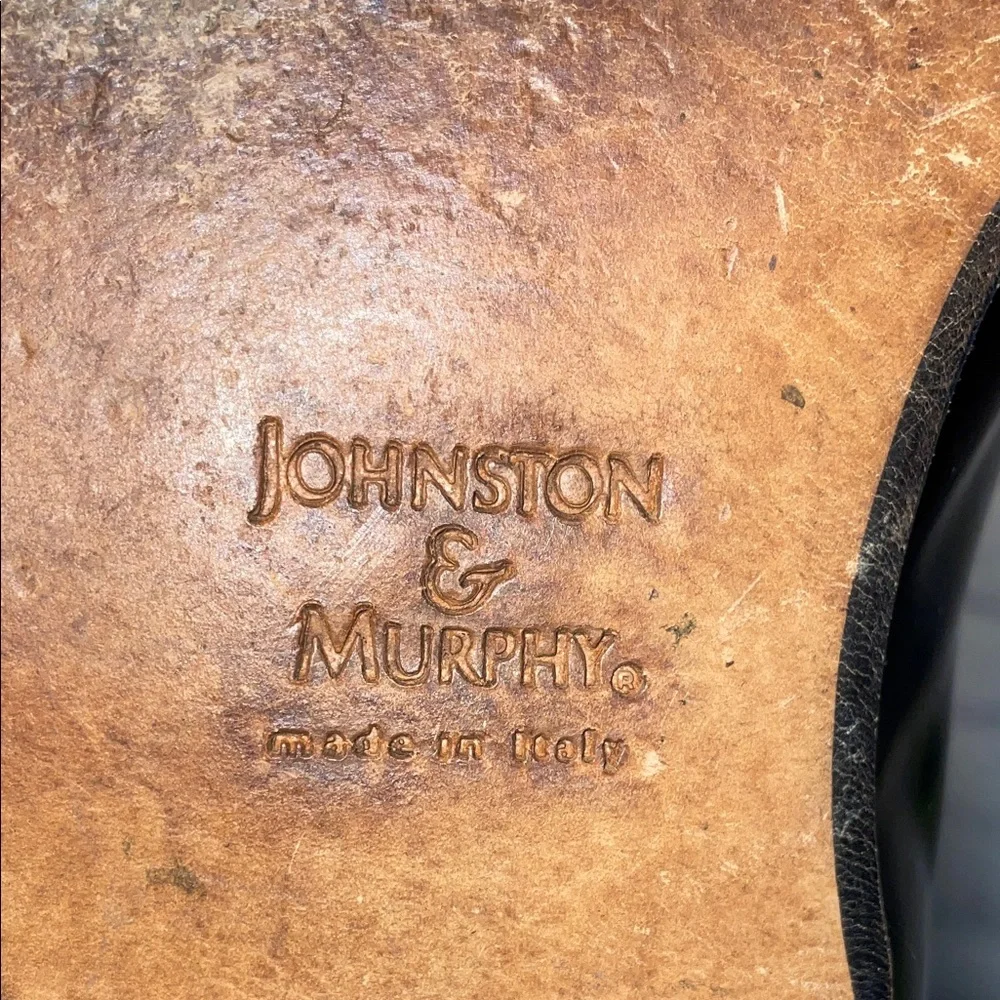 Johnston & Murphy Mens Black Leather Tassel Oxfords Slip-Ons size 11 1/2